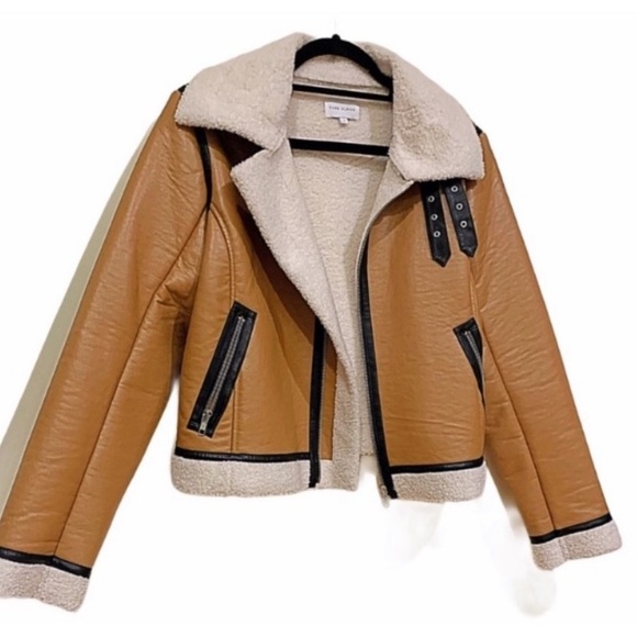 Flash Sale Type Alpha Jacket NEW WITH TAGS Faux leather shearling lined Size L - Picture 11 of 13